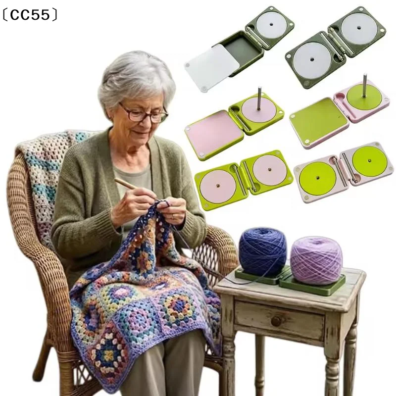 Portable Yarn Holder Yarn Winder Spinner Foldable Double Yarn Winder Spinner Box Practical Gifts For Knitters Crocheters〔CC55〕