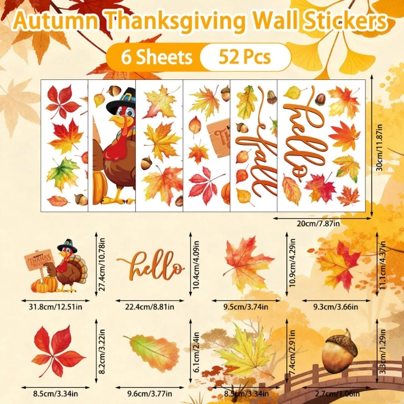Thanksgiving Window Clings Without Adhesive for Flexible Displays JOMD