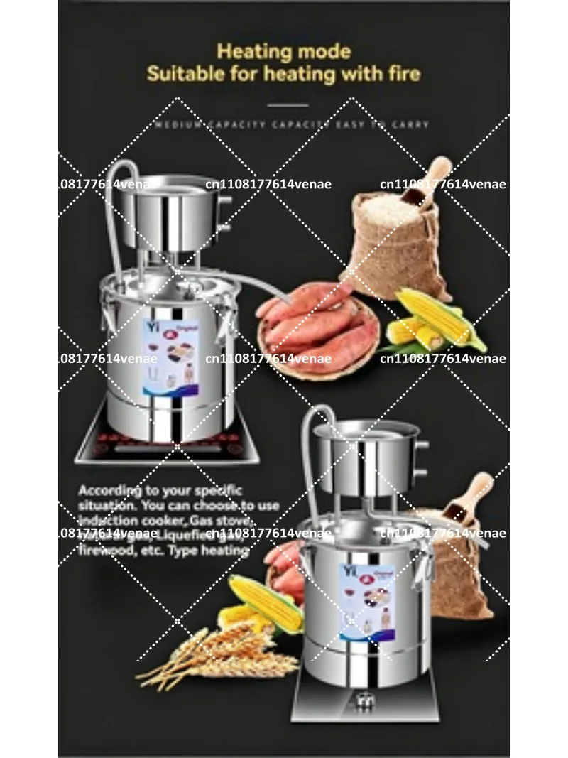 Small Stainless Steel Distillation Tower Alcohol Distiller Wine Brandy Brewing Kit Essential Oil view 4