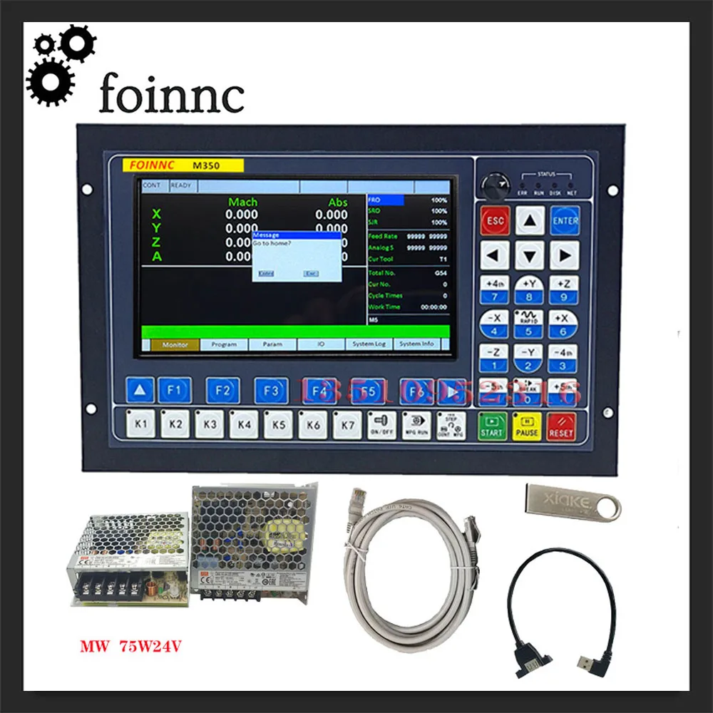 

The latest M350 CNC offline controller 3/4/5 axis 1MHz G code is used for CNC drilling and milling+two 75W-24V power supplies