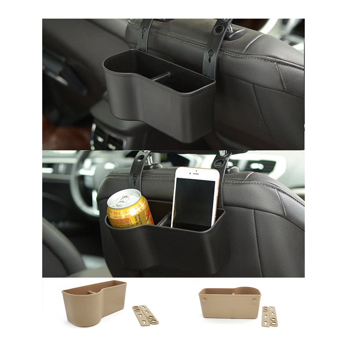 

Car Cup Holder Seat Back Drink Organizer Universal Fit Non Spill Easy Install Plastic Eco Friendly Car Accessories