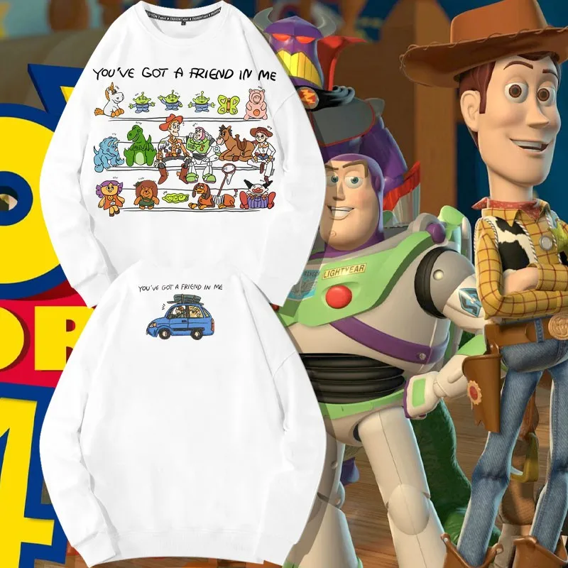 

Disney Toy Story Co-branded American Fashion Crewneck Hoodie Man Buzz Lightyear Woody Children's Clothes Autumn