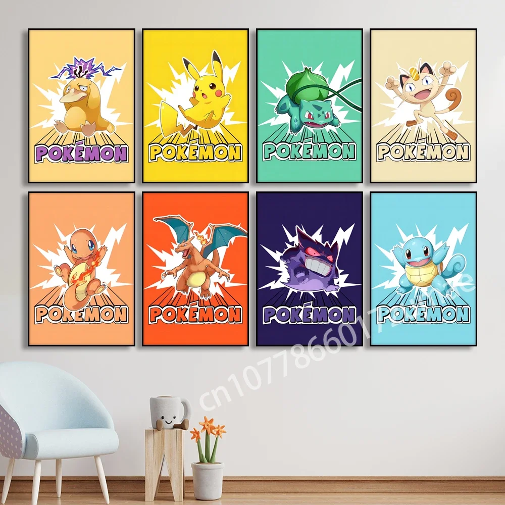 

Pokemon Poster Bulbasaur Canvas Artwork Painting Modern Living Room Poster Toys Friends Gifts and Prints Wall Stickers Classic