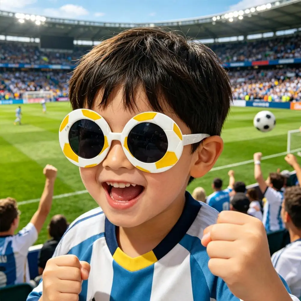 Novelty Glasses Party Glasses Soccer Ball Sunglasses Party Favors Sports-themed Round Frame Glasses Team Gift for Birthdays