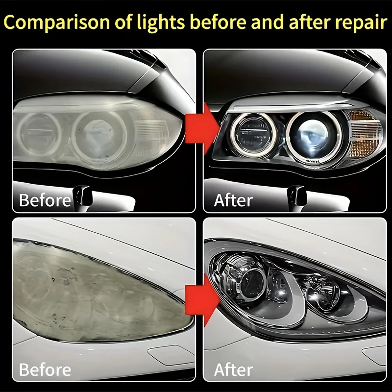 Car Headlight Restoration Polishing Headlamp Scratch Remover Repair Cleaning Paste Remove Oxidation Headlight Polish Liquid view 6
