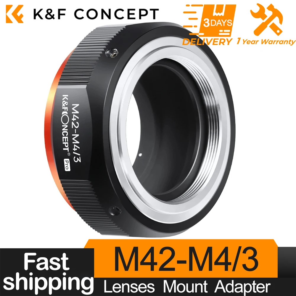 K&F Concept M42-M4/3 Lens Mount Adapter for Leica M42 Lens to M4/3 MFT Camera for Olympus PEN and for Panasonic Lumix Cameras