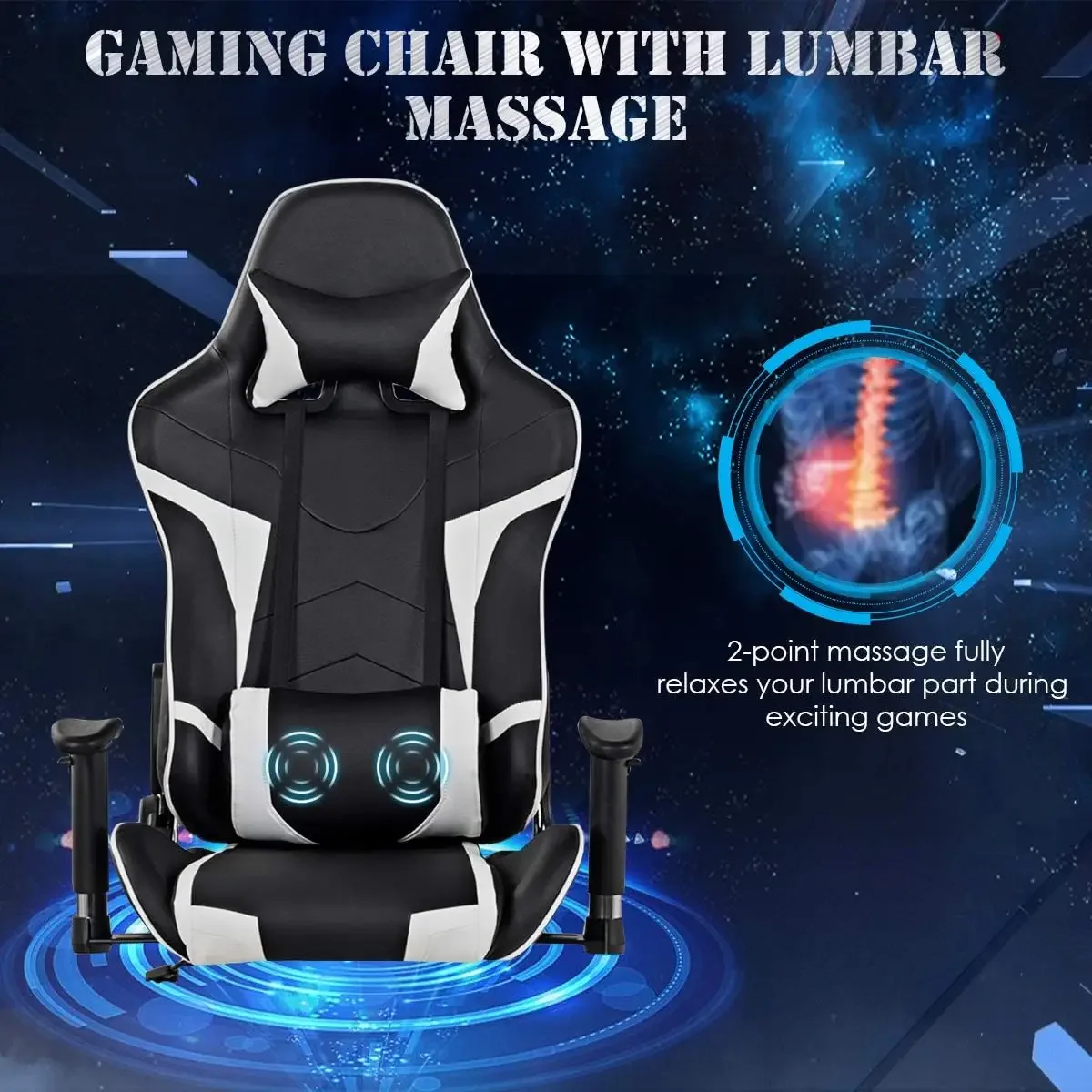 Conjunto de mesa e cadeira para jogos, mesa ergonômica para jogos e-sports e conjunto de cadeiras de corrida com suporte para copos, suporte para monitor, gancho para fone de ouvido