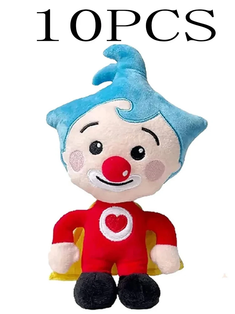 10pcs 25cm niedlichen plim Clown Plüsch tier Cartoon ausgestopfte Plüsch puppe Animation Figur Plüsch tier Anime weiches Geschenk Spielzeug für Kinder Geburtstag