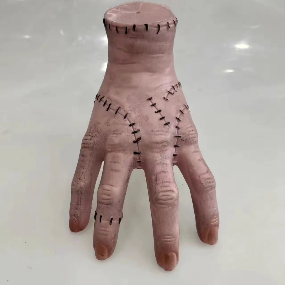 Wednesday Addams Family Thing Hand Realistic Scarred PVC palm Horror Prop Decor Adams Family Cosplay Hand Funny Party Decor