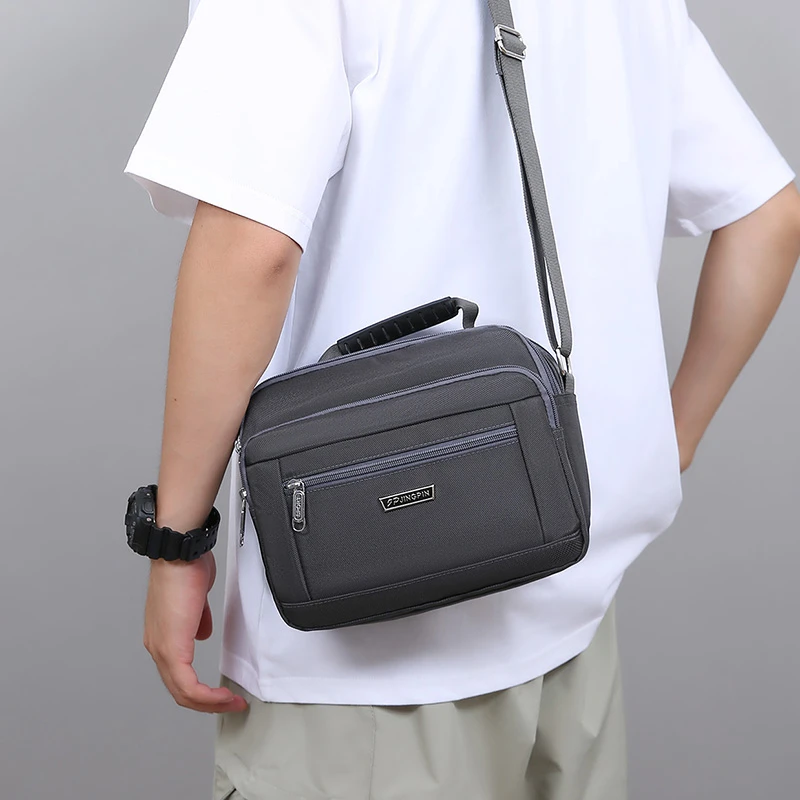 Men Bag Korean Version Casual Large Capacity Multi Layer Waterproof One Shoulder Oblique Straddle Bag Men And Women Busine