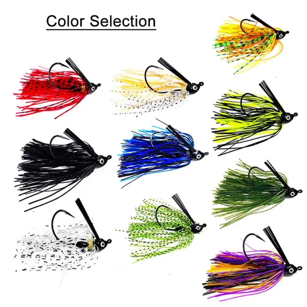 7 جرام/10 جرام/14 جرام سيليكون باس تهزهز التنانير Buzzbait الطعم المتذبذب المطاط تنورة ل بايك العين رمادي فاتح الصيد السحر الطعم الاصطناعي السباحة الرقص