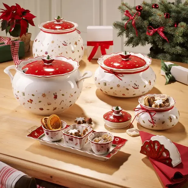 German V BAO Christmas Series European Plate Teapot Coffee Cup Small Kit Salad Dish Dessert   Trinket  Ceramic