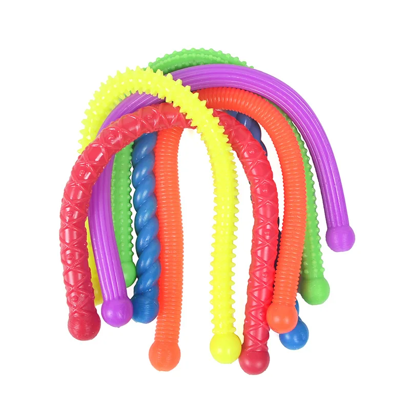 1 Pcs HOT SALE Novelty Funny TPR Soft Rubber Spaghetti Elastic Rope Children Adult Spaghetti Elastic Rope Decompression Toys