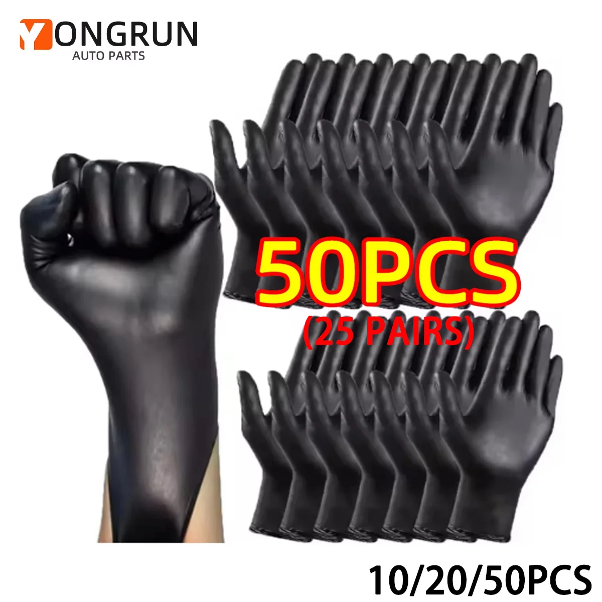 50/20/10PCS Schwarz PVC Nitril Einweg Reinigung Handschuhe Wasserdichte Küche Reinigung Tattoo Friseur Handschuhe Mehrzweck