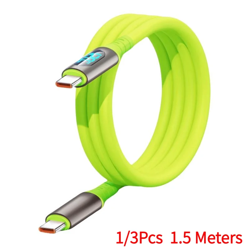 1/3Pcs 1.5 Meters Wire Type-C Digital Display Charger Cable USB C To C 120W Fast Charging Power Display Cable Cord For Phone 17‘
