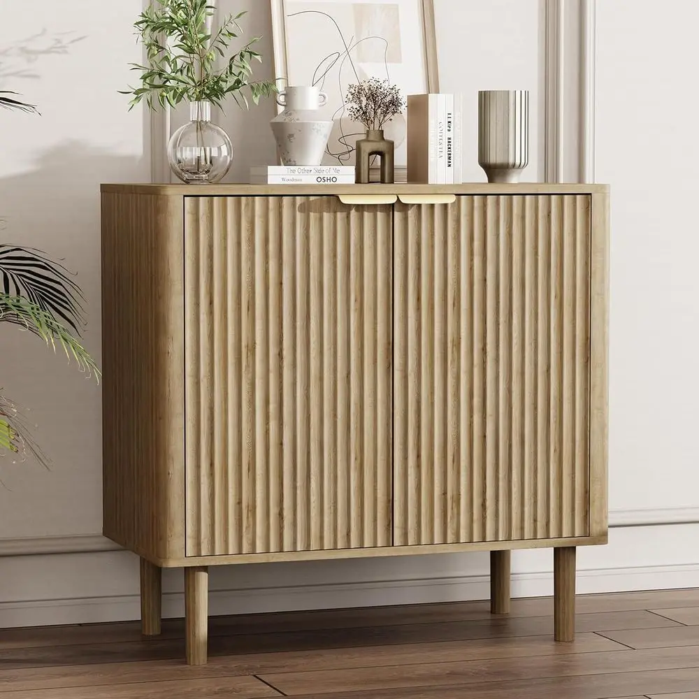 

Sideboard Buet Cabinet with Storage, ern luted Accent Crza with Do& Adjustable Shelves, Wood Coee Bar ole Table or Living Room,