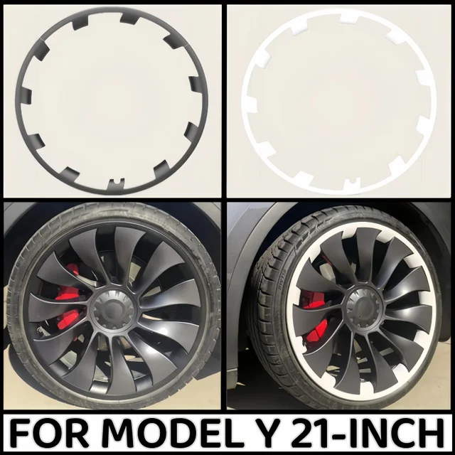 4 SZTUK Kołpaki 21-calowe Ochrona piasty koła dla Tesla Model Y Performance Ochraniacze obręczy ABS Kołpaki kołowe 2018-2024