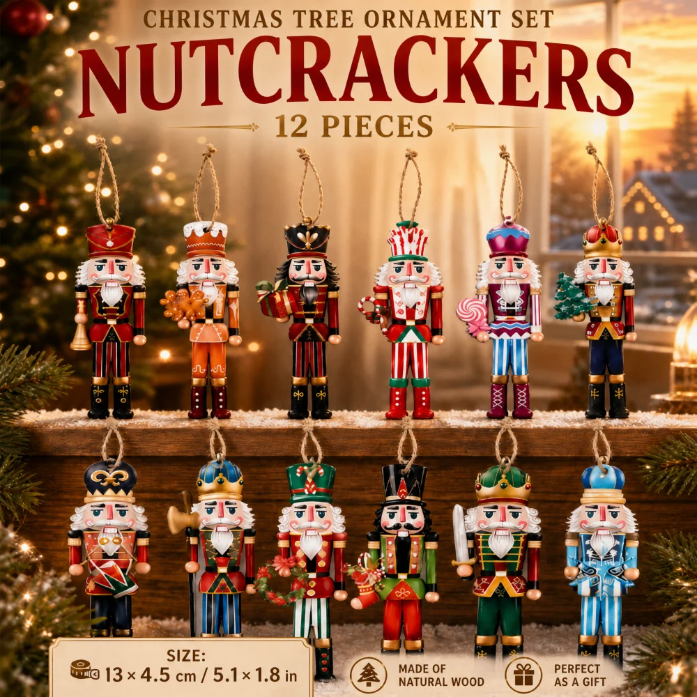 12/24/36Pcs Weihnachten Holz Anhänger Nussknacker Soldat Hängen Ornament Holz Geschenk Für Weihnachten Baum Neue Jahr party Dekoration – Detail 6
