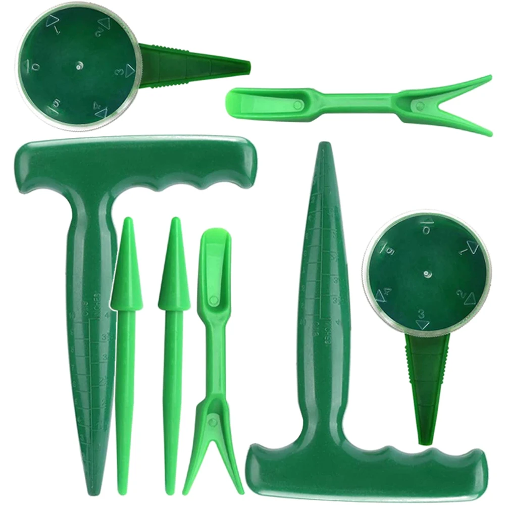 

8pcs Seedling Transfer Device Aerating Tool Planting Broom Gardening Tools Sowing Seed Dispenser Seeder Plastic Planter Garden