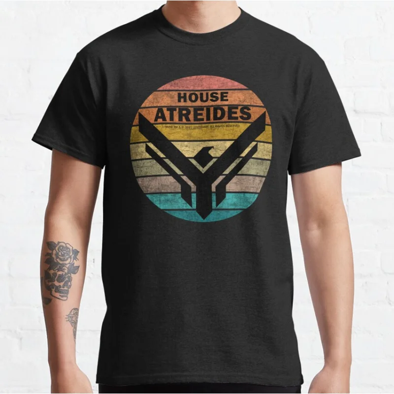 

House Atreides Retro scifi Dune Sand sandworm Gift t shirt for man Large size Tops 100% cotton printed Clothes S-6XL