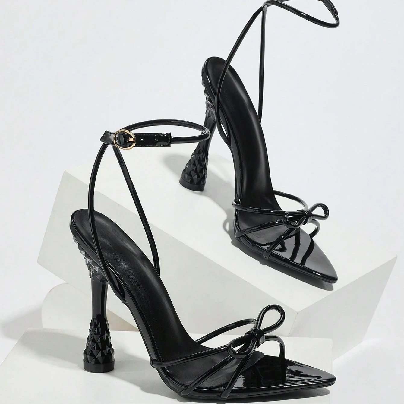 

Women's open-toe high heels, sexy lace-up high heels, ankle strap sandals, summer formal sandals,stiletto party dress shoes