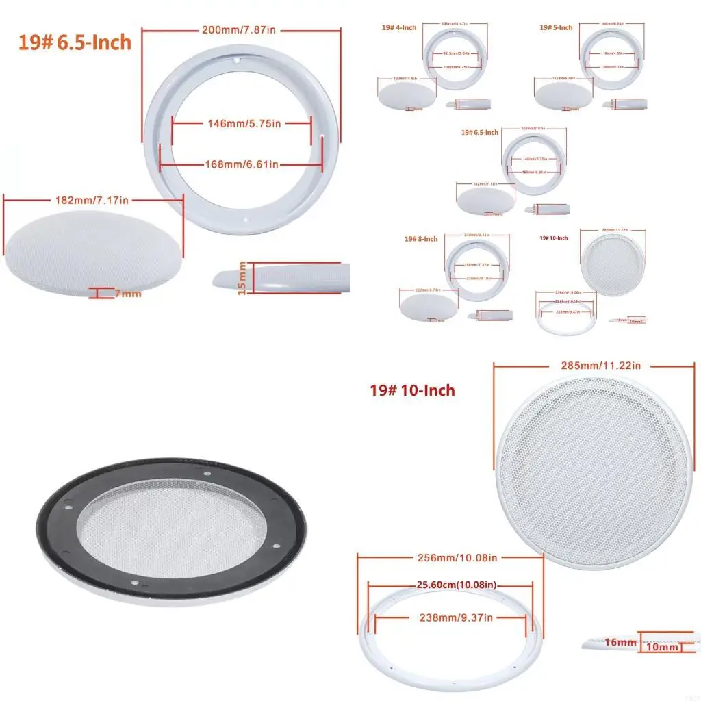 193A Speaker Grille Replacement Cover with Bondable Metal Screen and Separate ABS Frame for Installed Vehicle Speaker Openings