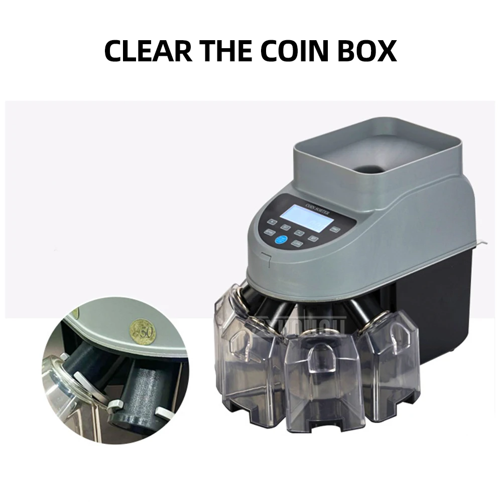 XD-1000 Automatic high-speed Euro Coin Sorter LED Display Professional Electric Multi Coin Counter  for Commercial Bank