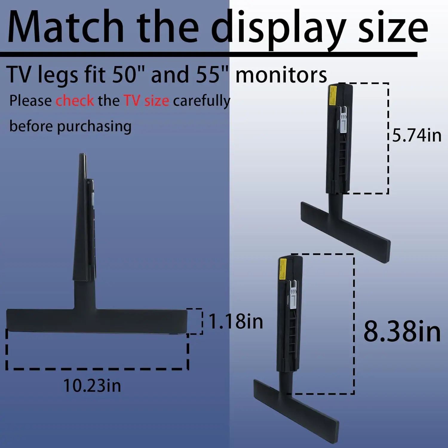 TV Legs For Samsung UE55AU8000 UE55BU8000 UE55CU8000 UE55DU8000 QE55Q60AA QE55LS03A QE55LS03B QE55LS03D QE55LS03F Stand