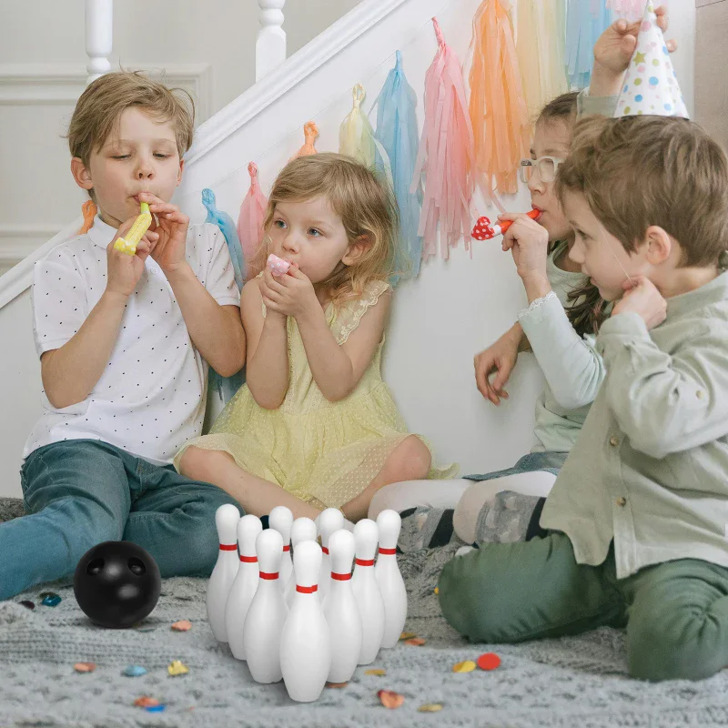 Bowling-Set, Kunststofffarbe, 2 Bälle und 10 Pins, Bowling-Spiele, Outdoor-Sport, Indoor-Übungsball, Gutterball, lustiges Bowling-Set TMZ – Detail 19
