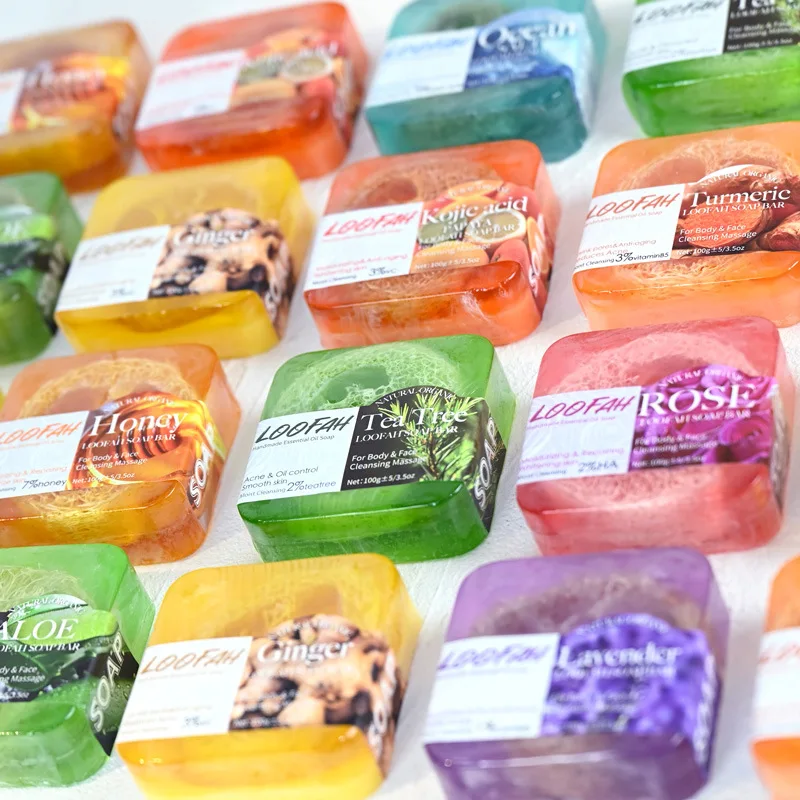 

Мыло с лимонной люфой, 100 г с розой и морской солью, отшелушивающее и очищающее средство ручной работы для лица и тела