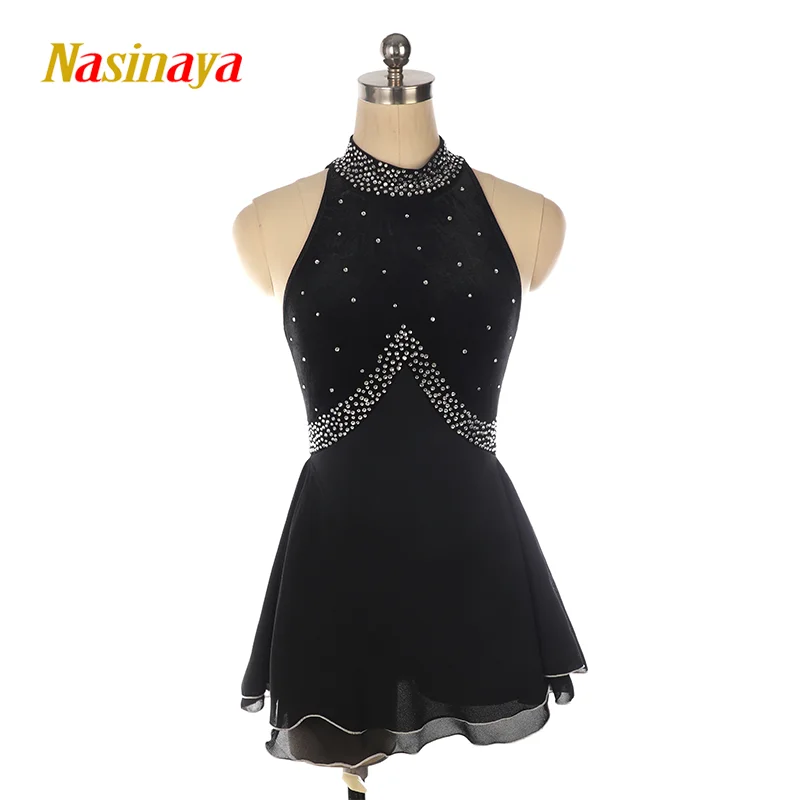 Nasinaya Women's Figure Skating Competition Training Clothing Children's Rhythmic Gymnastics Performance Black Dress