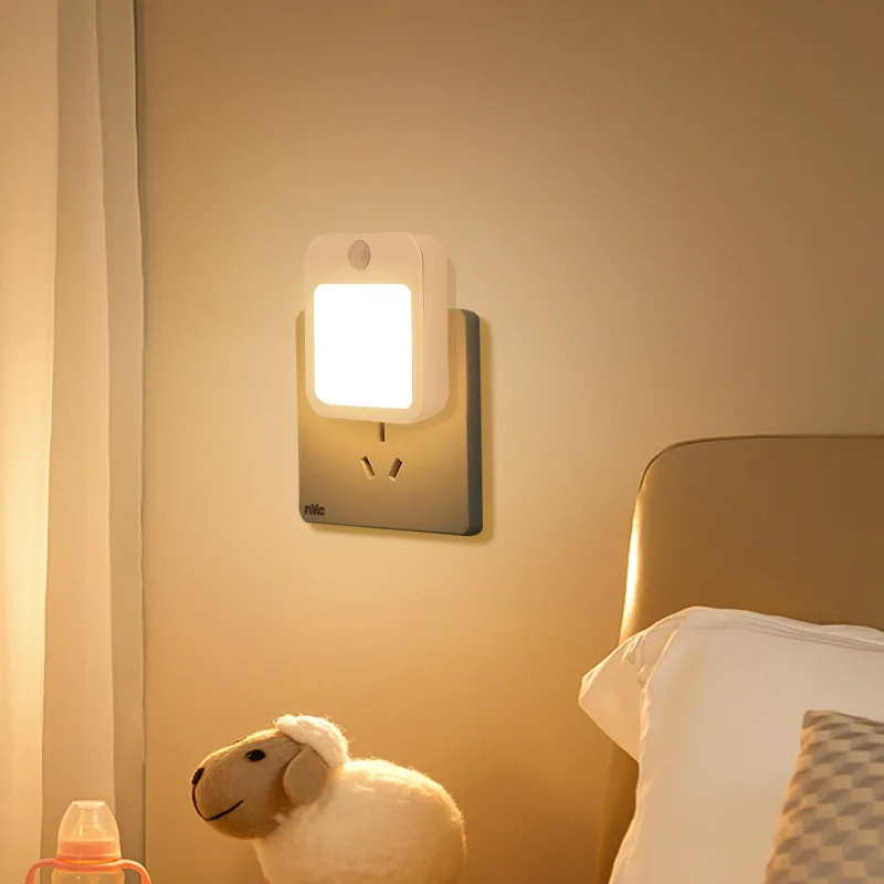 Intelligent Induction Plug-in Infinite Dimming Light Guide Plate Luminous Night Light with Multiple Models To Choose From