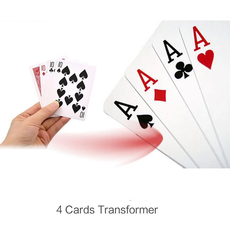 4 Cards Transformer magic tricks 10 to A card magic props 10  A magic sets Close Up Street card propsC2021