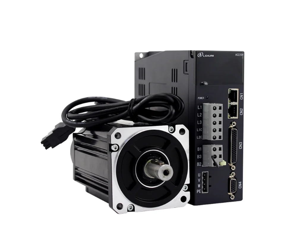 Nema24 Nema32 200W ~1KW 0.637N.M ~4N.M Torque 17Bit Absolute Multi  Encoder AC Servo motor and A6 Canopen Servo Driver Kit