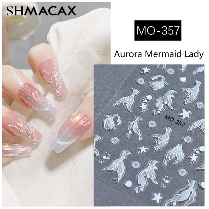 Dreamy Fish Tail Nail Sticker Glitter Lifelike Stereoscopic Enhancement Adhesive DIY Nail Art Enthusiasts