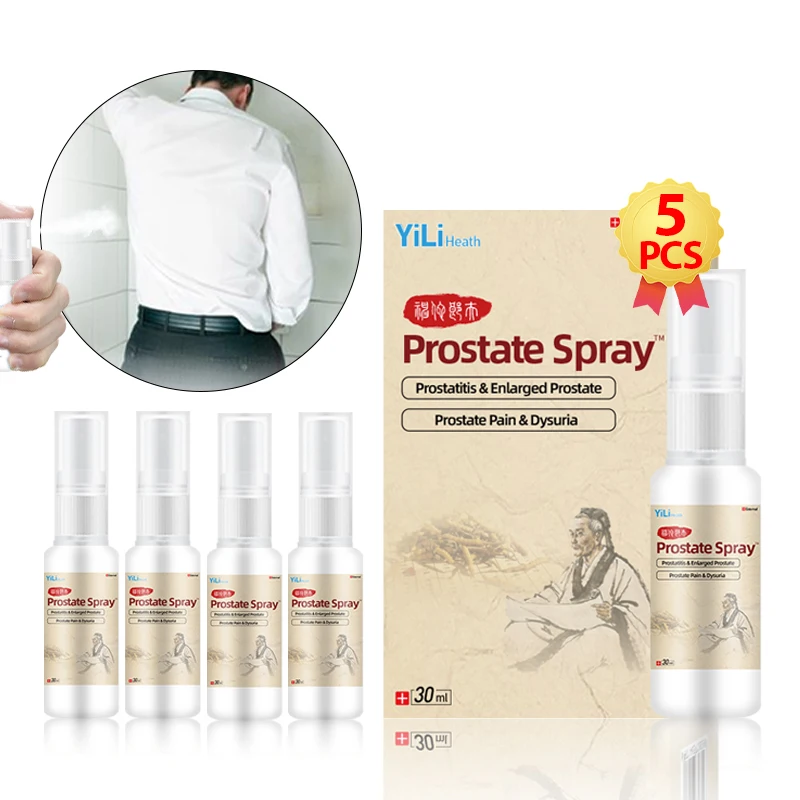 

5bottles Men Prostate Treatment Spray Medical Prostatic Treating Prostatitis Prostate Shrinking Health Product Massage Medicine