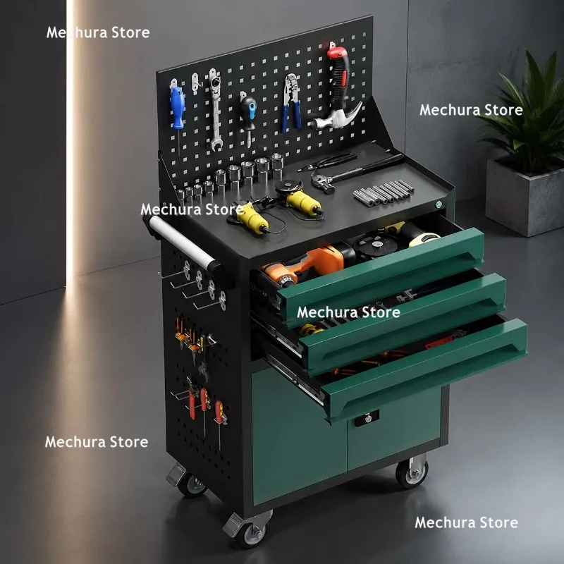 Heavy Duty Mobile Tool Cart Drawers – Multifunctional Garage Mechanic Rolling Tool Chest Hardware Storage Cabinet Wheels Worktop