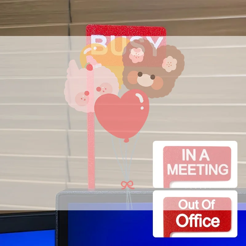 Monitor Busy Flag Signs Fun Office Gift Busy/Coffee/Meeting Signs, Fun Desk Accessories, Suitable For Home Office