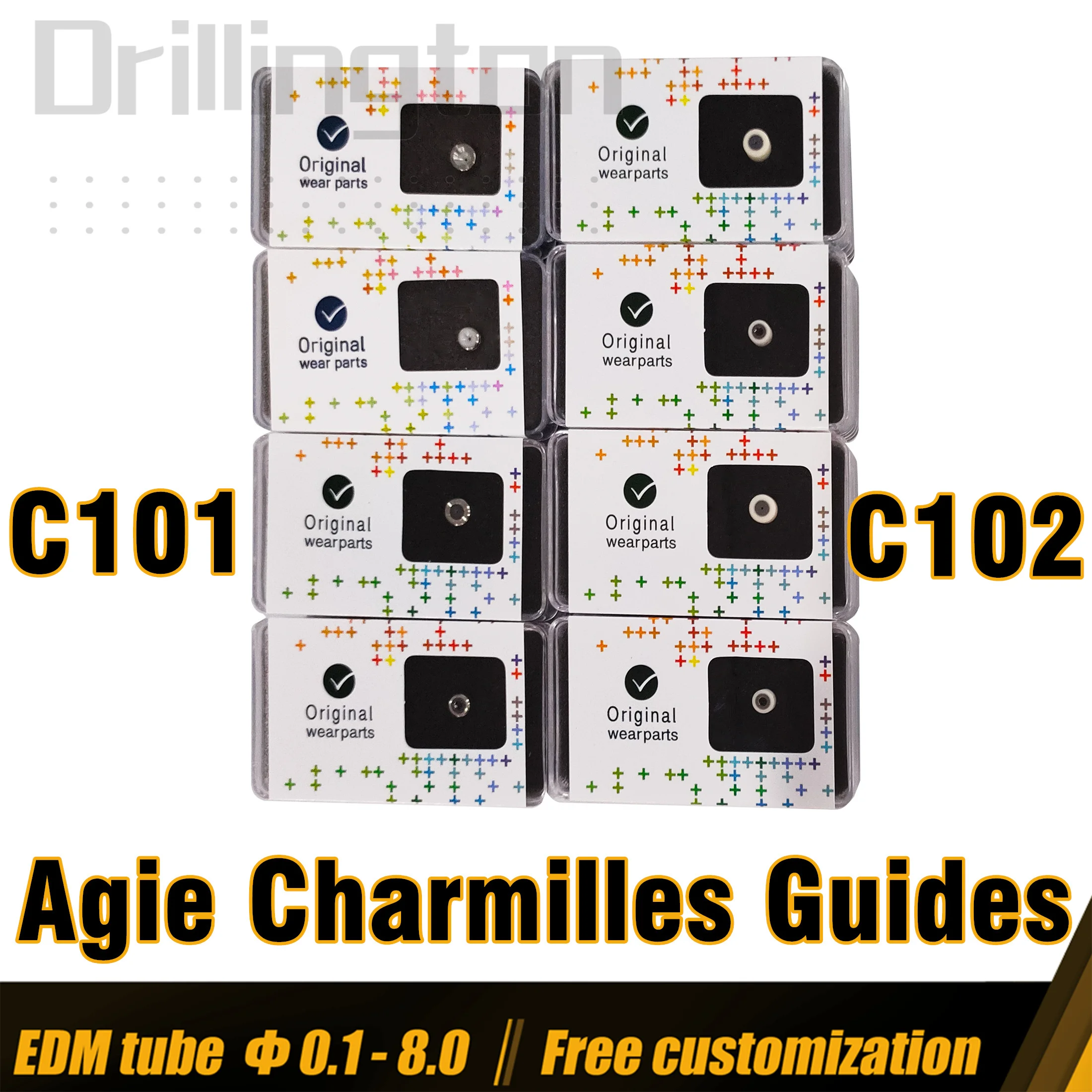 Wire Guide C101 C102 for Agie Charmilles Wire Cut EDM Machine , Steel + Black Diamond , Custom WEDM Guide