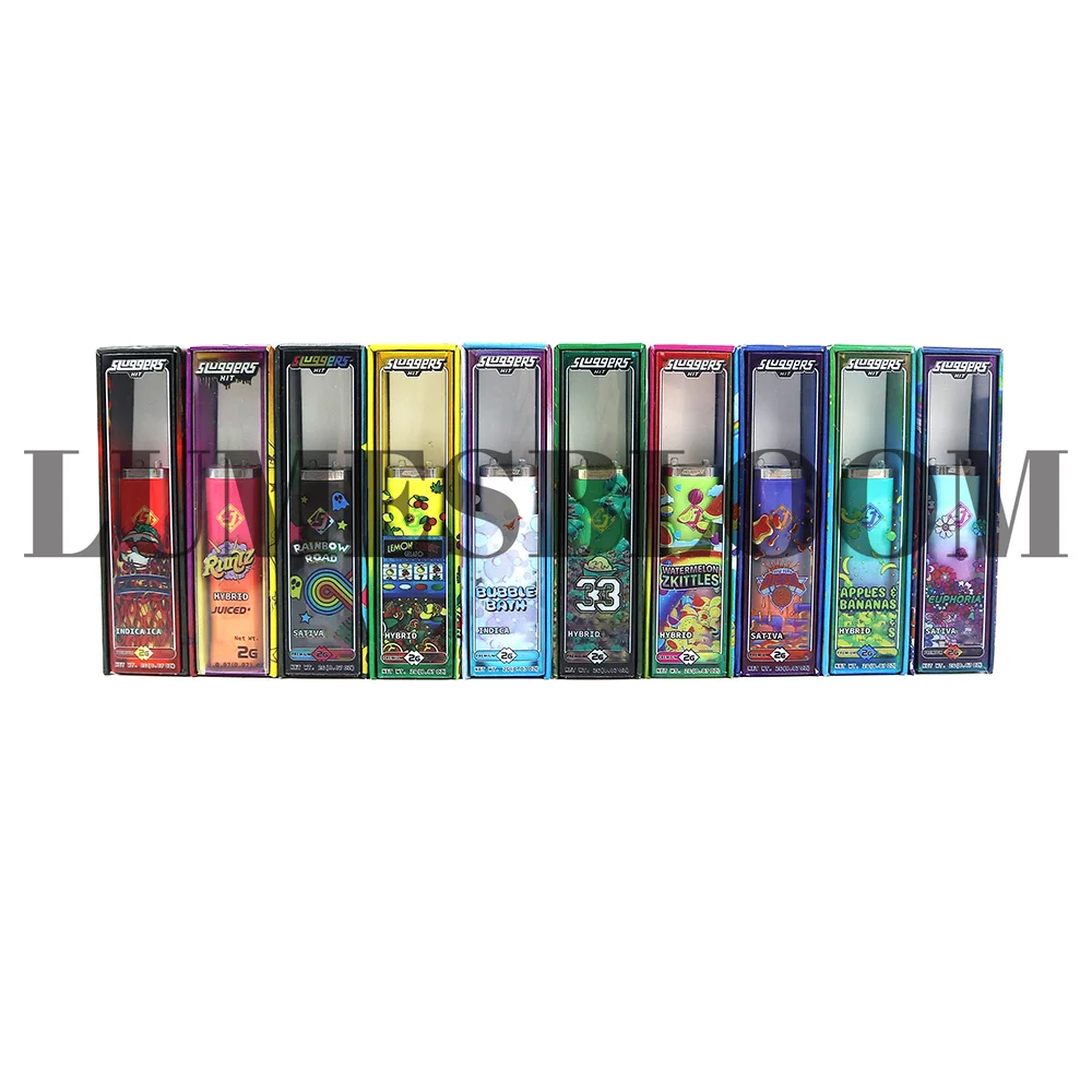 2ML Sluggers Empty Cartridge Tank Storage Box Childproof Lock Paper Display Box Hologram Clear Window Gift Cardboard Customized