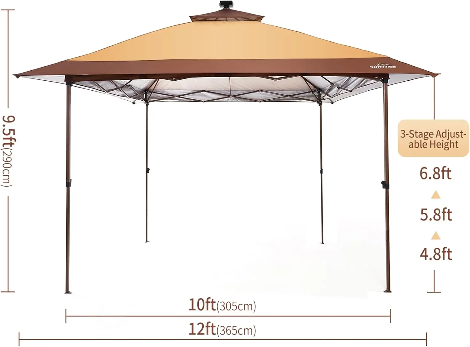 Suntime Pop Up Gazebo Polyester Canopy Tent