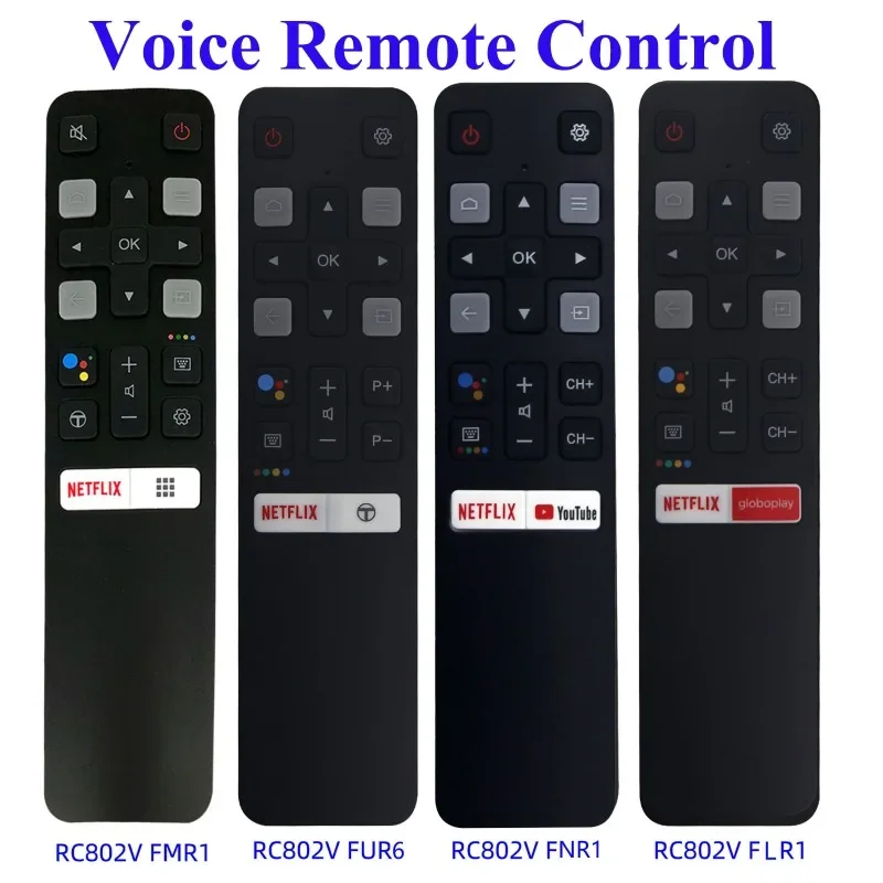 

RC802V FMR1 FUR6 FNR1 FLR1 Google Assistant Voice Remote Control for TCL Android 4K Smart TV 49P30FS 65P8S 55C715 49S6800 43P615