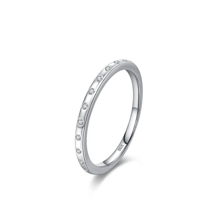 

Rhodium Plated Japan Korea S925 Sterling Silver Female Simple Design Ring