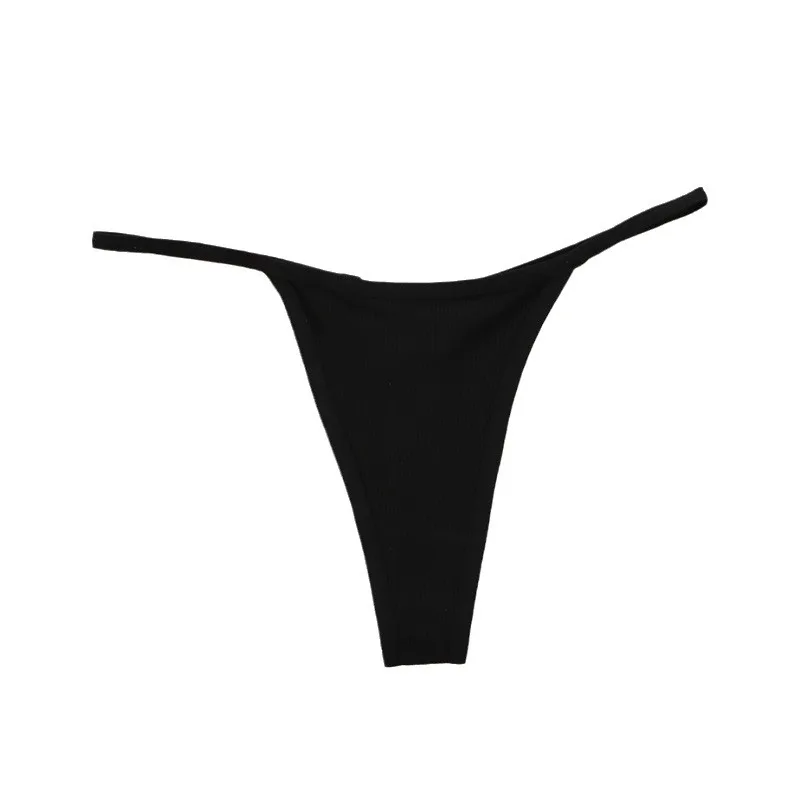Sexy Solid Color Thong Add Logo Skin Friendly Soft Customized Women's Underpants Personalized Pattern Printed Triangle Pants