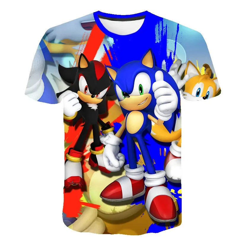 20223 estate bambini ragazzi Sonic 2 magliette a maniche corte vestiti 4-14 anni neonati stampa 3D Tees abbigliamento per bambini abbigliamento per bambini