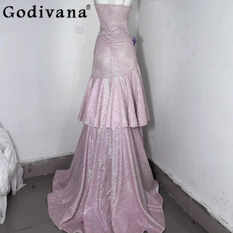 Abito rosa Sakura con paillettes originale Abito da principessa per ragazze con fata dei pesci Abito da cerimonia nuziale Lolita senza maniche da donna