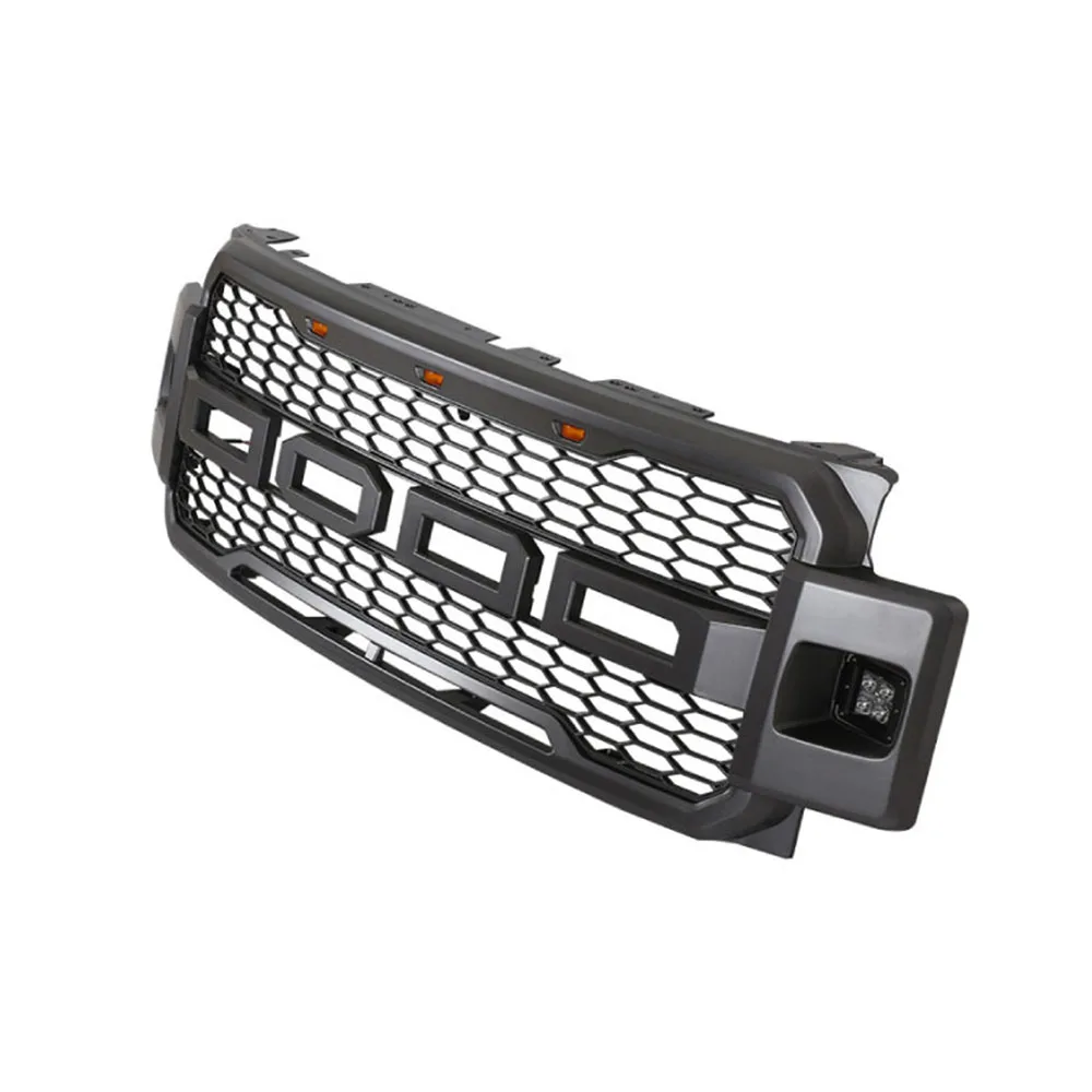 Griglie paraurti anteriore griglia per auto griglia da corsa con luci a LED con lettere griglia modificata stile Raptor adatta per Ford F250 2017