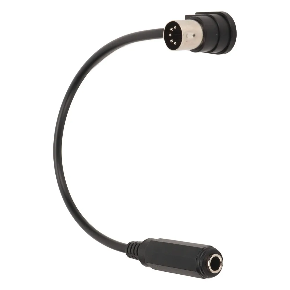 6.35mm 6.35mm to MIDI 5 Pin Cable 90 Degree 30cm/11.8in Sound Adapter Cable Plug and Play Female 1/4 Inch to DIN 5 Pin MIDI Male