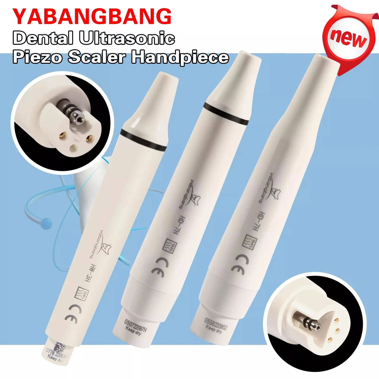 Yabangbang Dental Piezo Ultrasonic Scaler Handpiece Fit WOODPECKER EMS Cavitron/DTE/SATELEC Tips