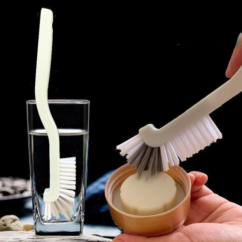 1pc Sink & Glass Bottle Cup Cleaning Brush - Long Handle Elbow Design Mug Brush for Kitchen Tail Holes & Crevices